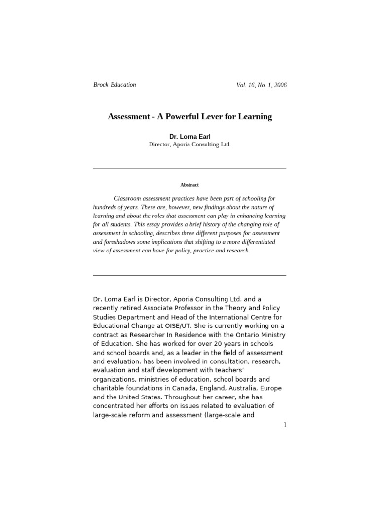 The Evolving Role of Classroom Assessment | PDF | Educational ...