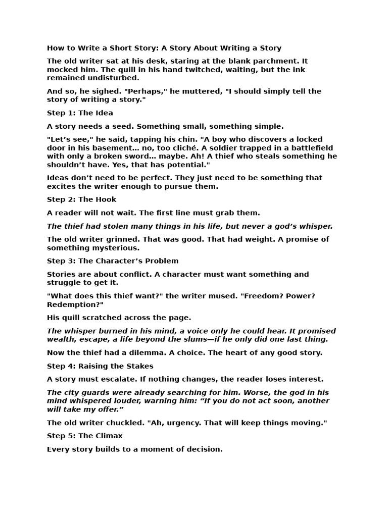 How to Craft a Short Story Effectively | PDF