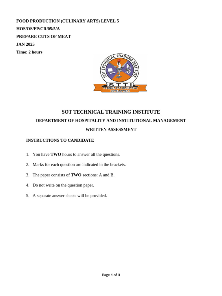 Butchery Assessment 2 | PDF | Meat | Cooking