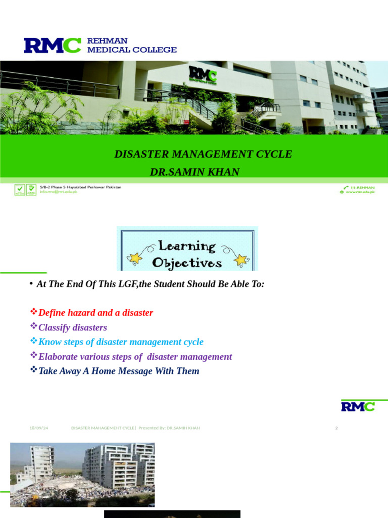 Disaster Management Dr. Samin | PDF | Natural Disasters | Hazards