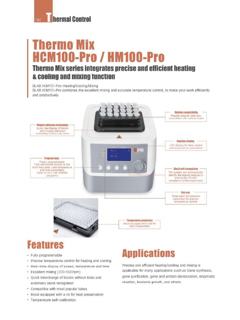 Digital Thermo Mix With Heating Cooling | PDF