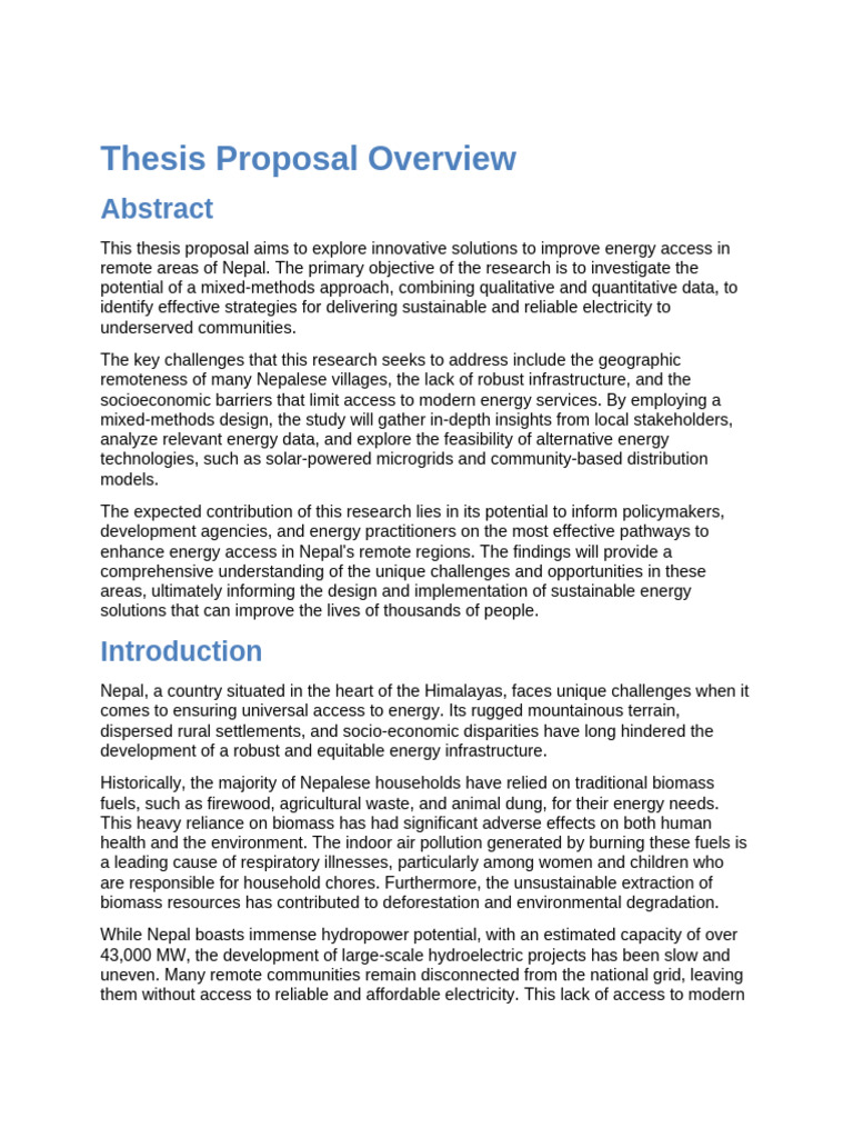 Thesis Proposal Overview | PDF | Distributed Generation | Policy