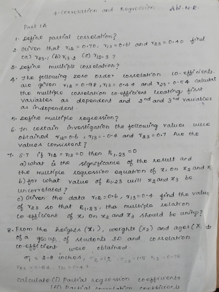 Correlation And Regression Pdf