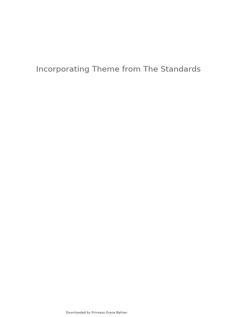 Incorporating Theme From The Standards | PDF | Identity (Social Science ...
