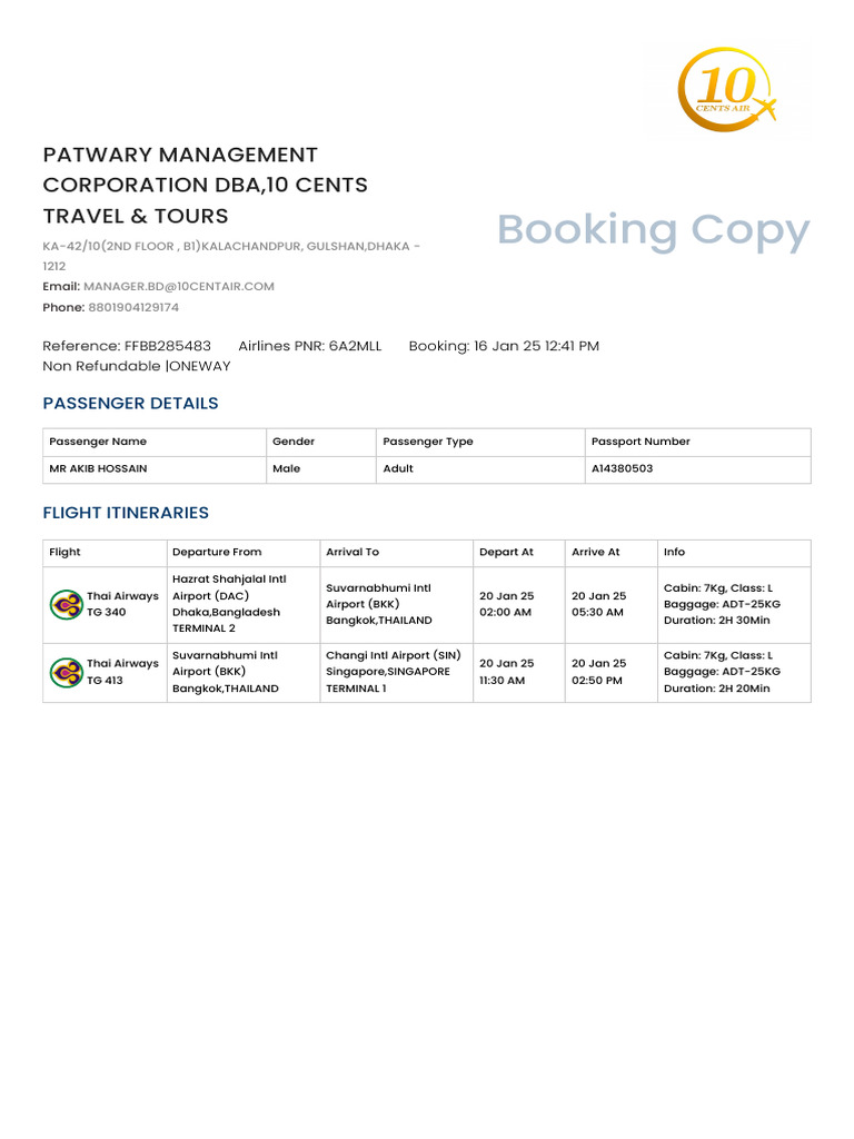 Booking_confirmation__cDAC-SIN_2025-01-20_PAX-1 | PDF