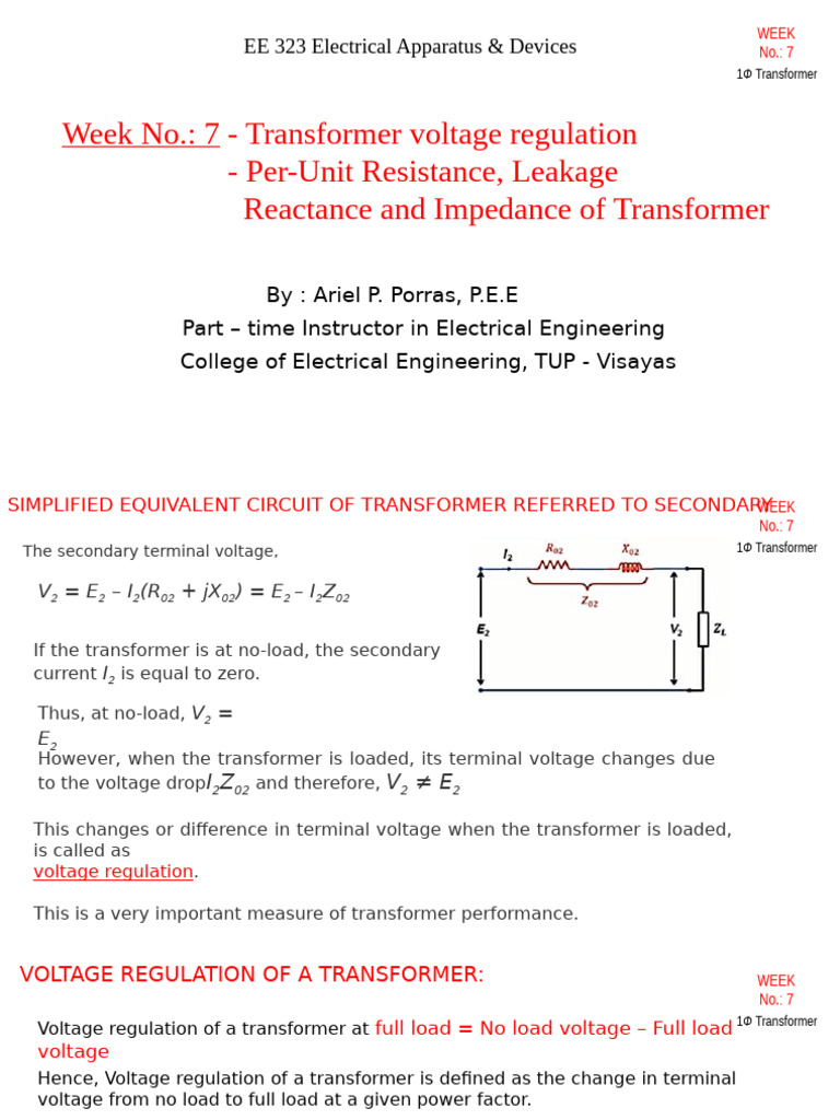 Zero Voltage Regulation in Transformers | PDF | Transformer ...