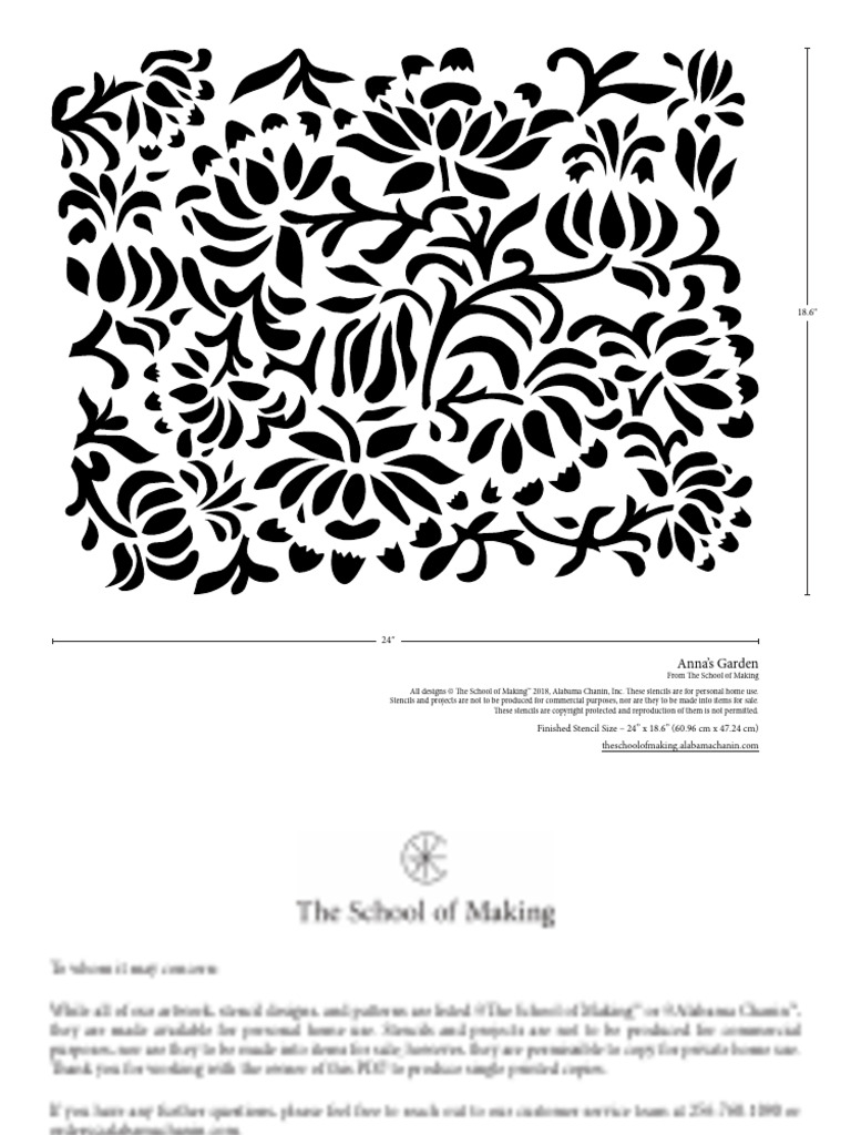 Creative Embellishments With Natalie Chanin Garden Stencil 24x18.6 ...