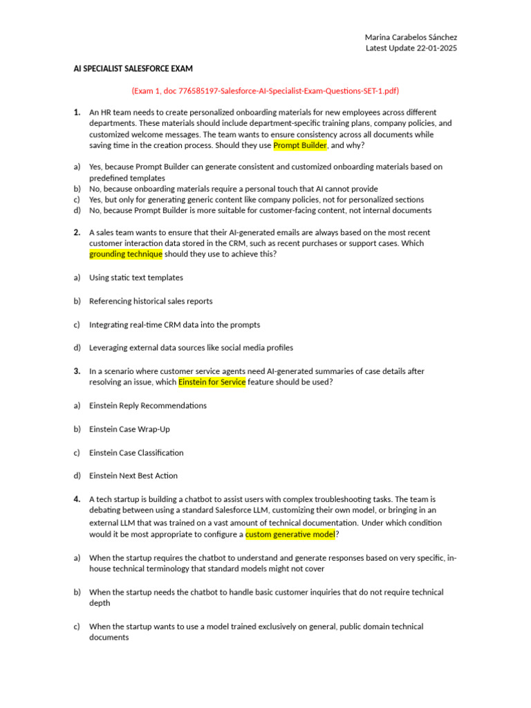 Salesforce AI Specialist Exam Guide | PDF | Artificial Intelligence ...