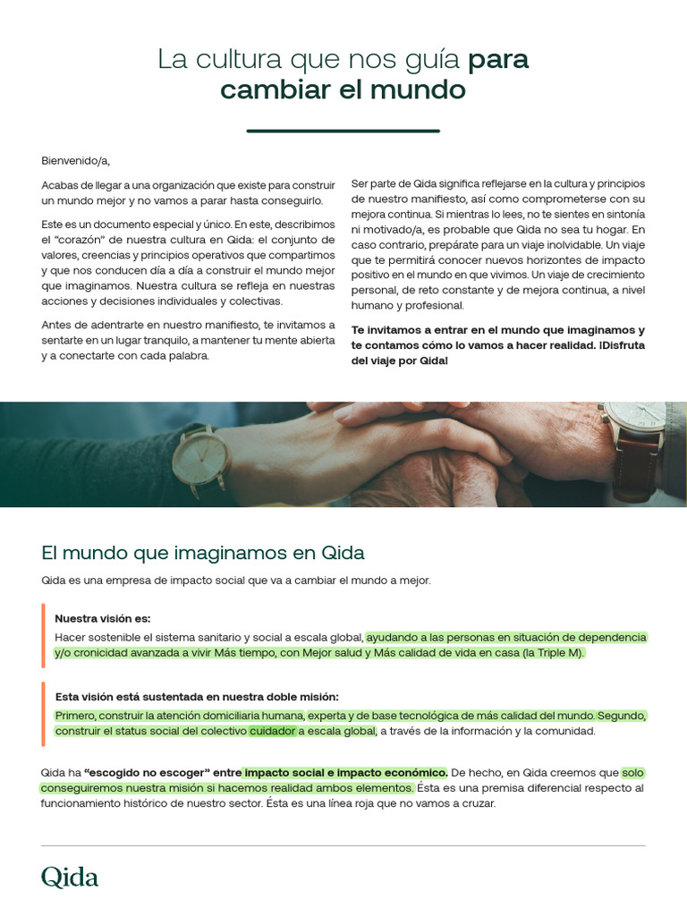 Cultura y Valores de Qida para el Cambio | PDF | Sustentabilidad ...