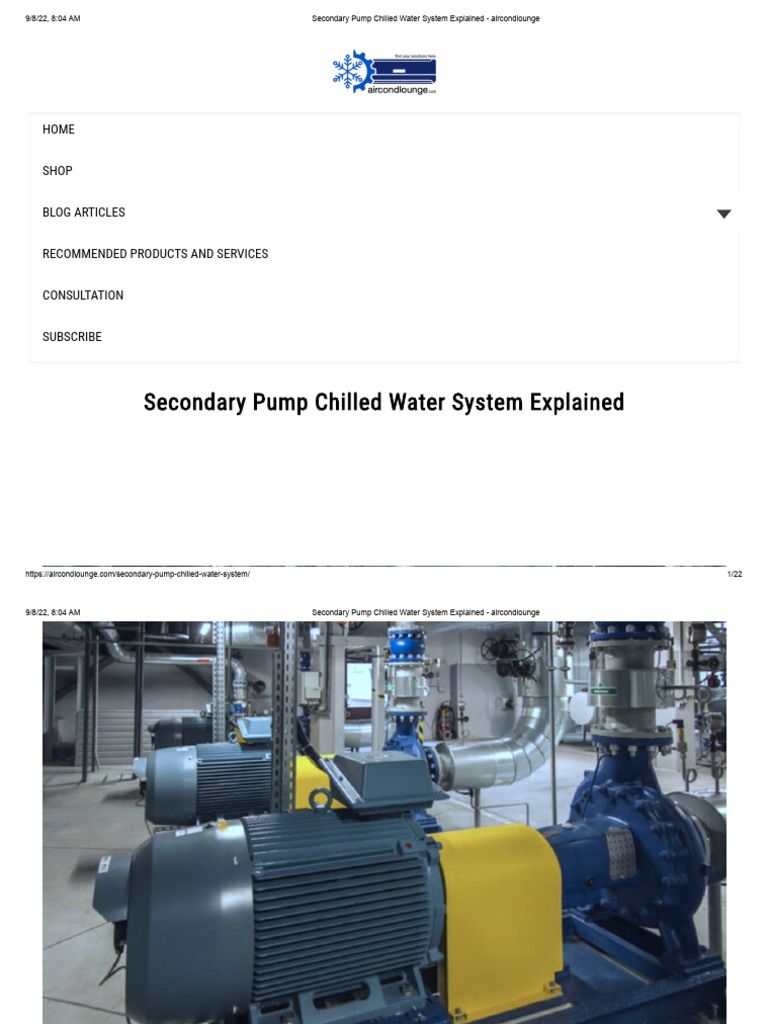 Secondary Pump Chilled Water System Explained - Aircondlounge | PDF ...