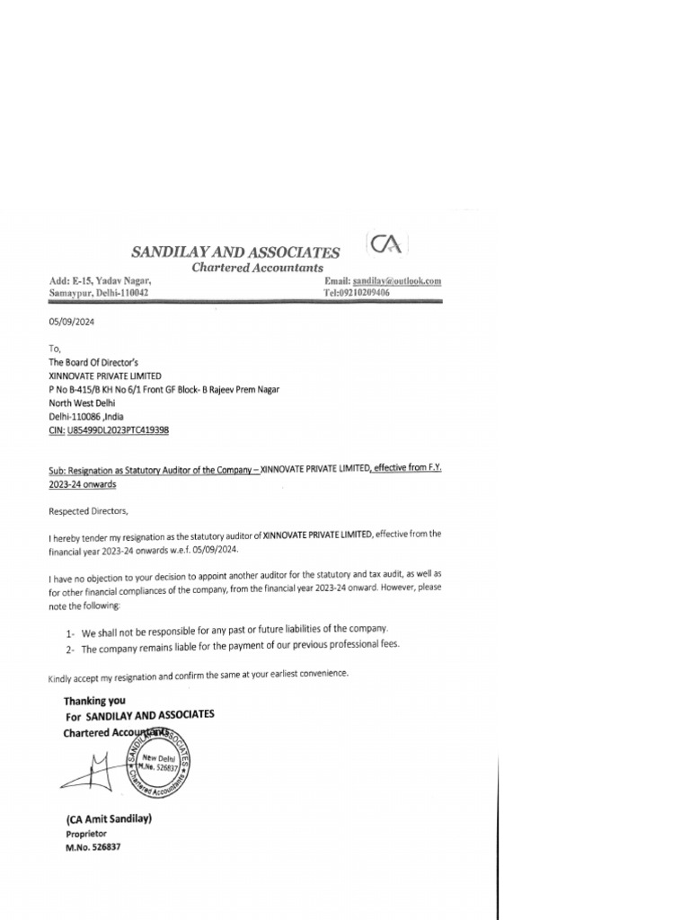 Resignation Letter | PDF
