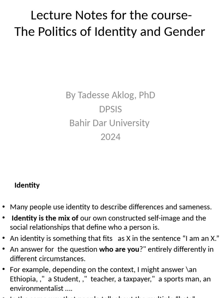 Identity and Gender Politics Overview | PDF | Genocides | Political Science