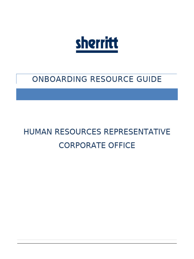 Onboarding Manual - HR Representative | PDF | Human Resources | Employment