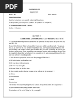 SSLC Examination 2024 English Question Paper | PDF