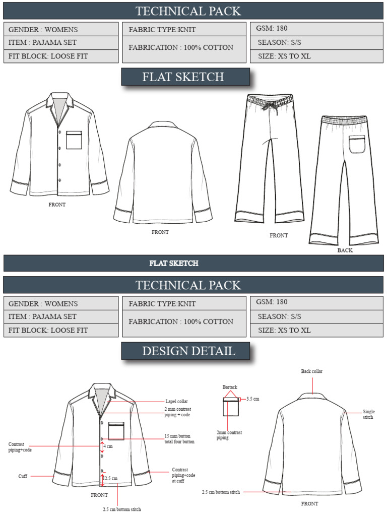 tech+pack+(4) | PDF | Knitting | Seam (Sewing)