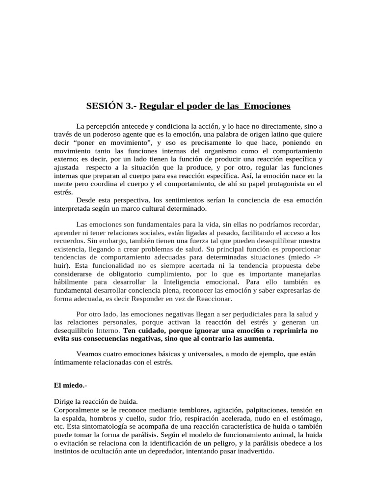 Regulación Emocional y Estrés: Claves Esenciales | PDF | Las emociones ...