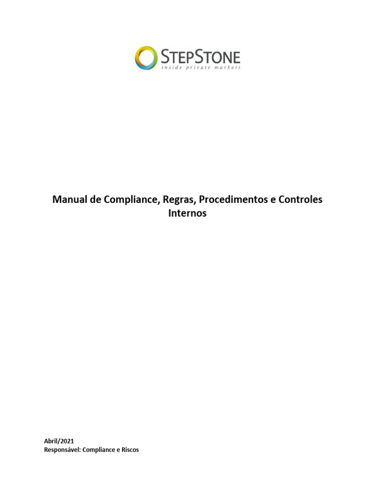 Manual de Compliance e Controles Internos | PDF | Conformidade ...