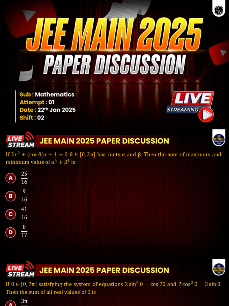 JEE Main 2025 Mathematics Paper Analysis | PDF | Mathematical Analysis ...