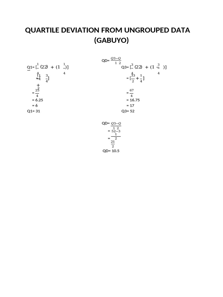 Quartile Deviation Calculation Guide | PDF