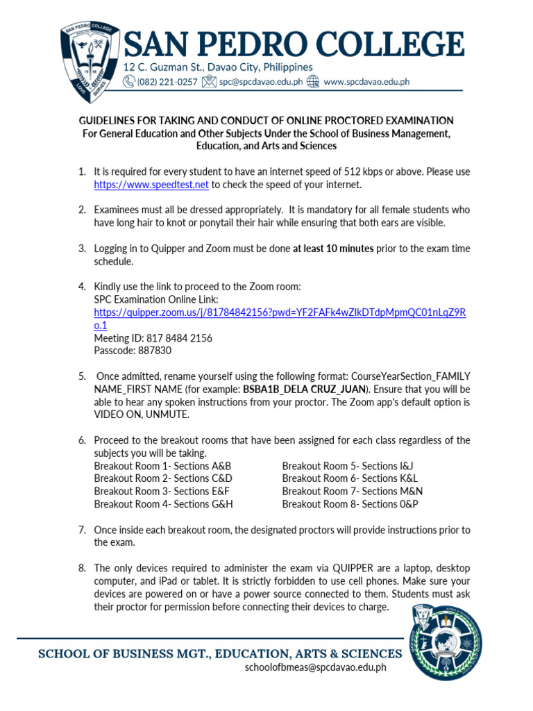 Online Proctored Exam Guidelines | PDF | Laptop | Computing