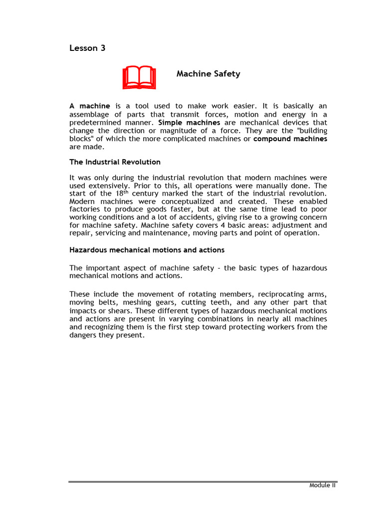 Machine Safety and Hazard Prevention Guide | PDF | Machines ...