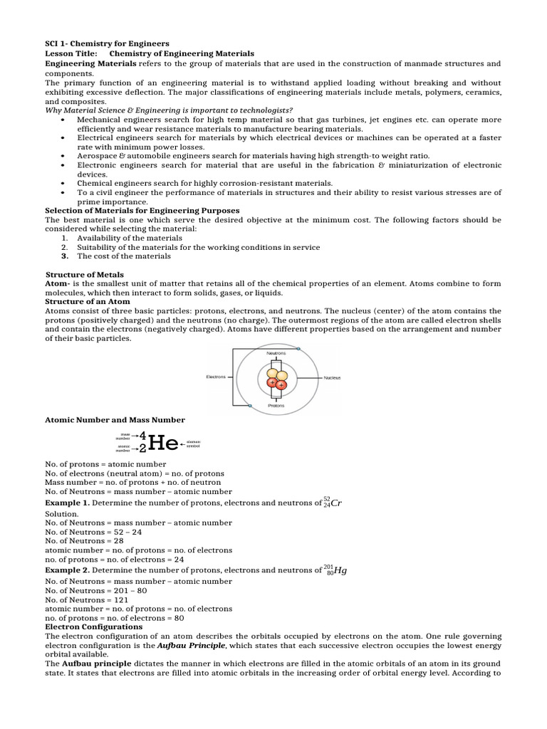 Chemistry of Engineering Materials | PDF | Chemical Bond | Cast Iron