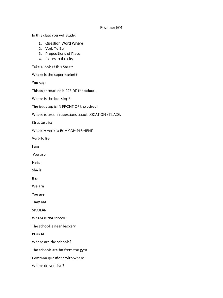 Understanding Location Questions | PDF