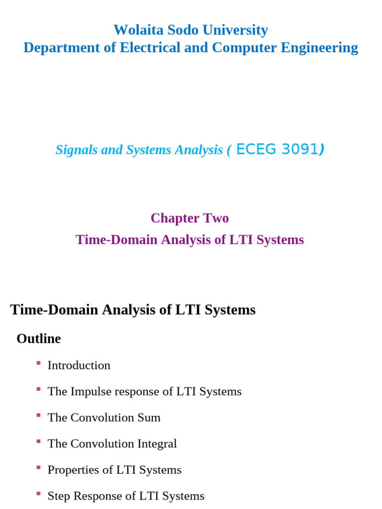 03-Time-Domain Analysis of LTI Systems | PDF | Convolution | Applied ...
