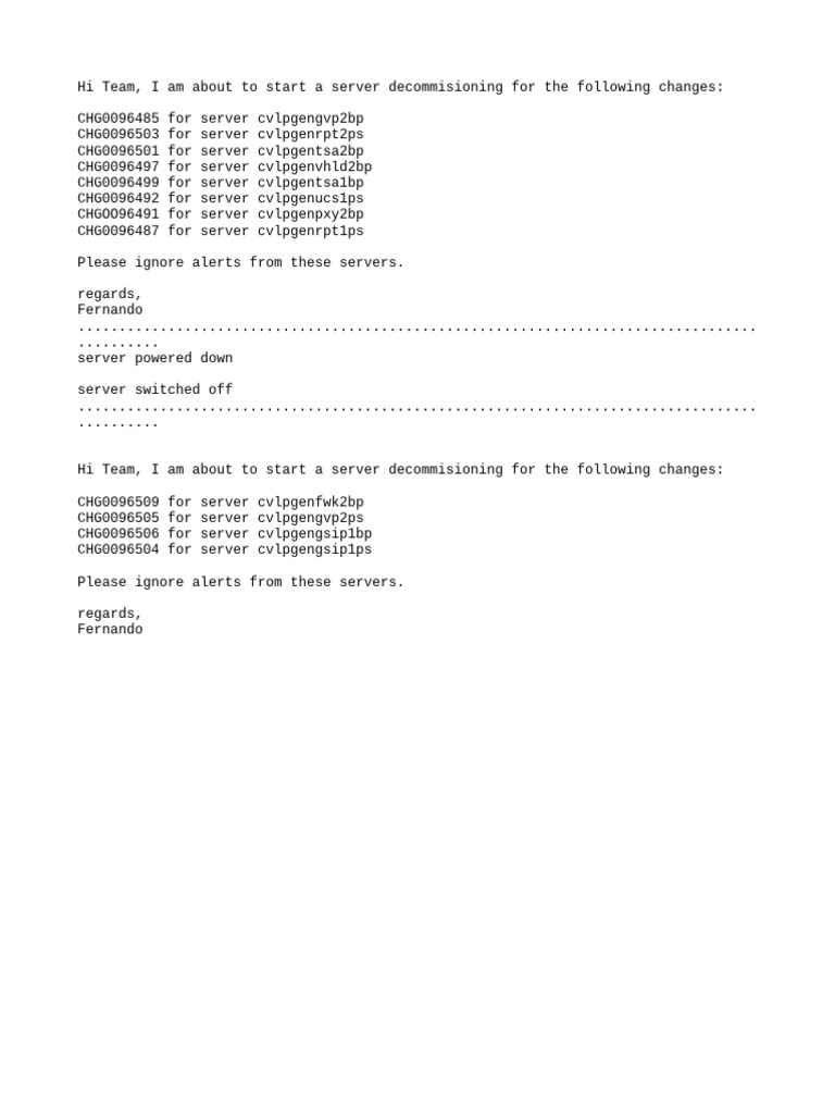 serverDecomms | PDF