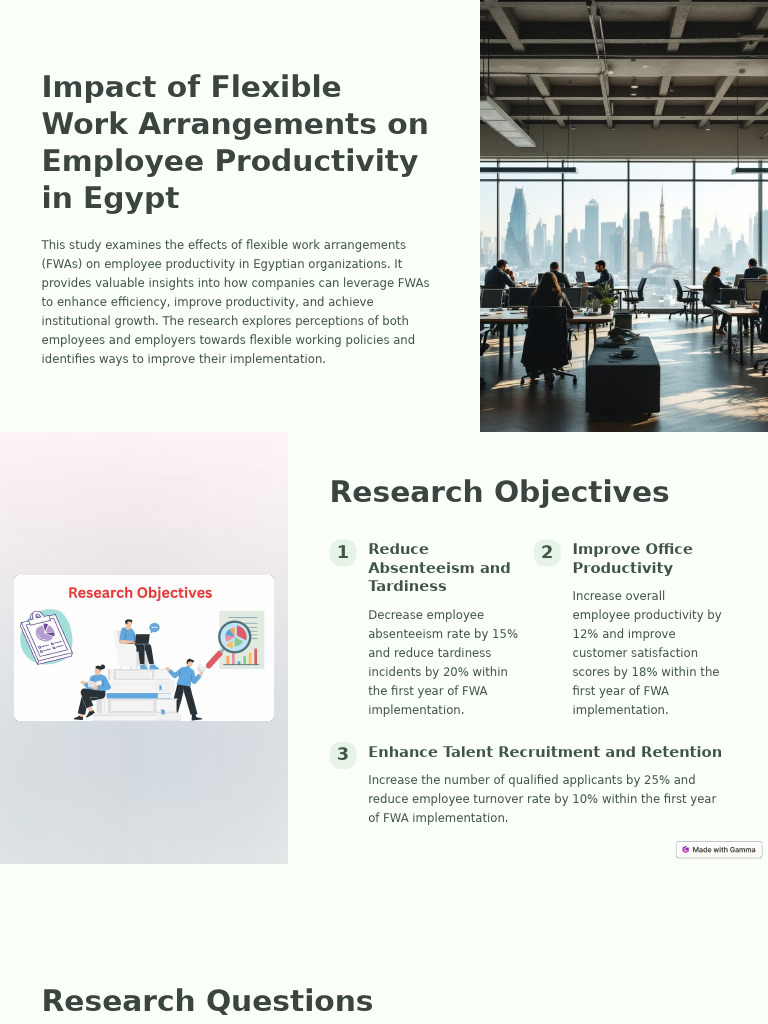 Impact of Flexible Work Arrangements on Employee Productivity in Egypt ...