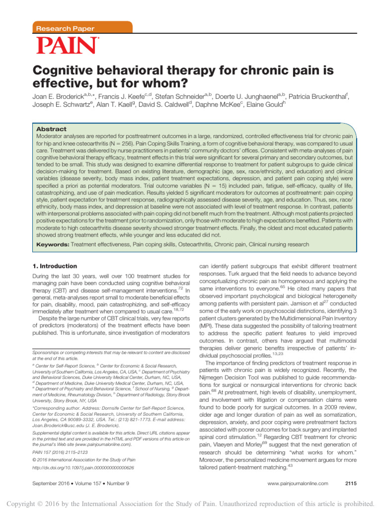 2016 Cognitive - Behavioral - Therapy - For - Chronic - Pain - Is.27 ...