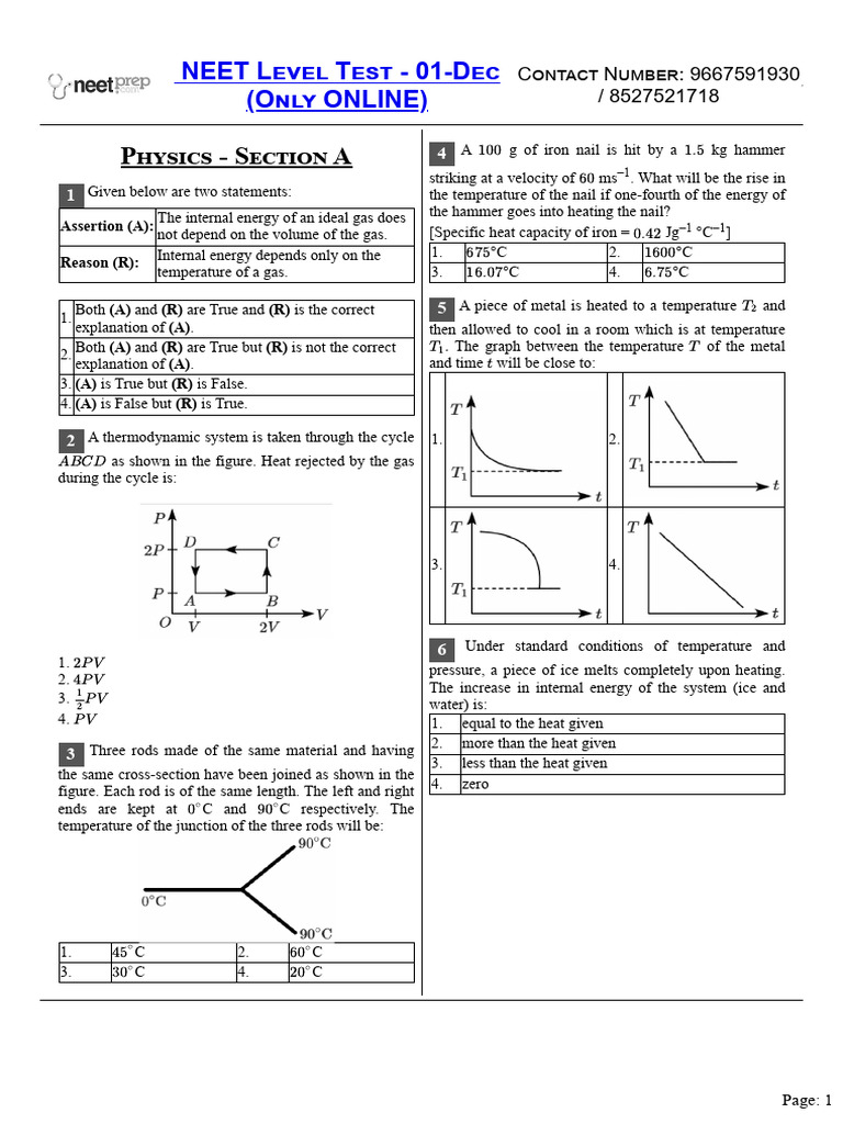 Lassaigne's Test in Thermodynamics | PDF | Gases | Heat
