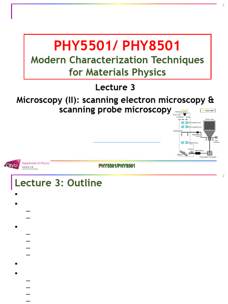 PHY5501 8501 Lecture3 SEM 2020 | PDF | Scanning Electron Microscope ...