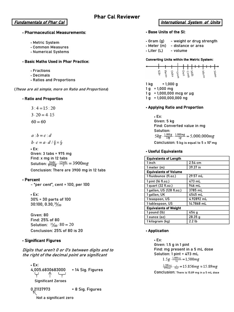 Phar Cal Basics: Measurements & Calculations | PDF | Accuracy And ...