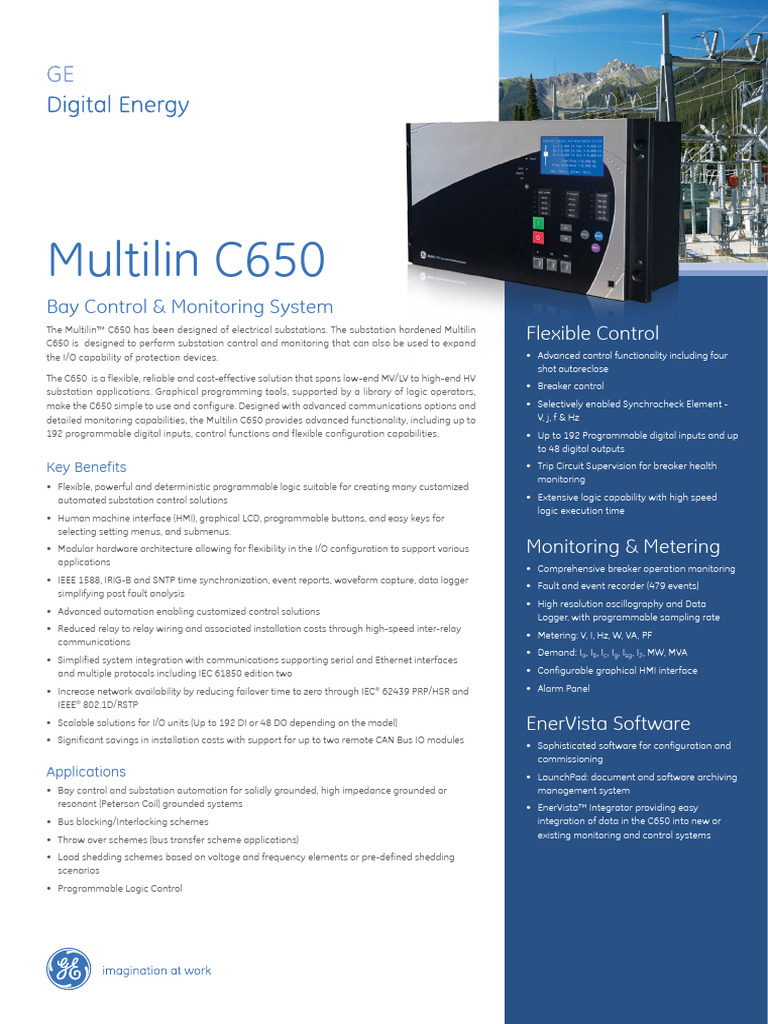 Multilin C650 Substation Control System | PDF | Scada | Electrical ...