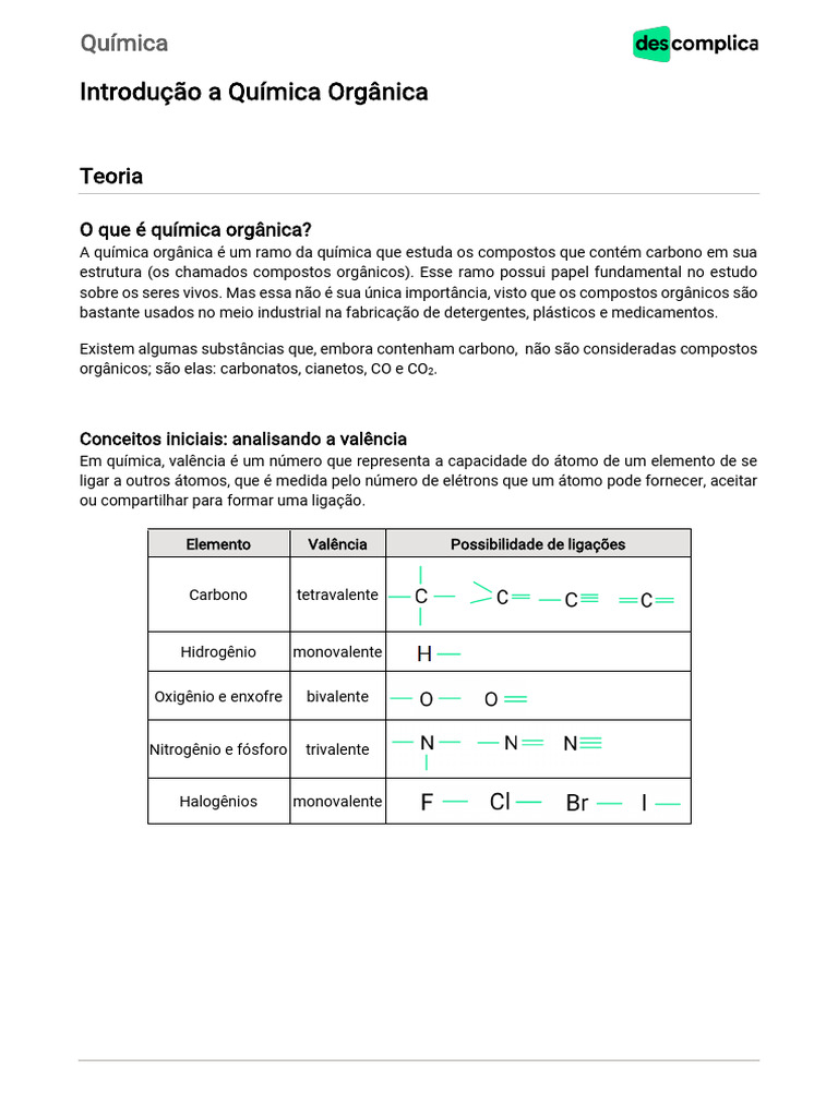 Vod Introducao A Quimica Organica c39b0 | PDF | Ligação química ...