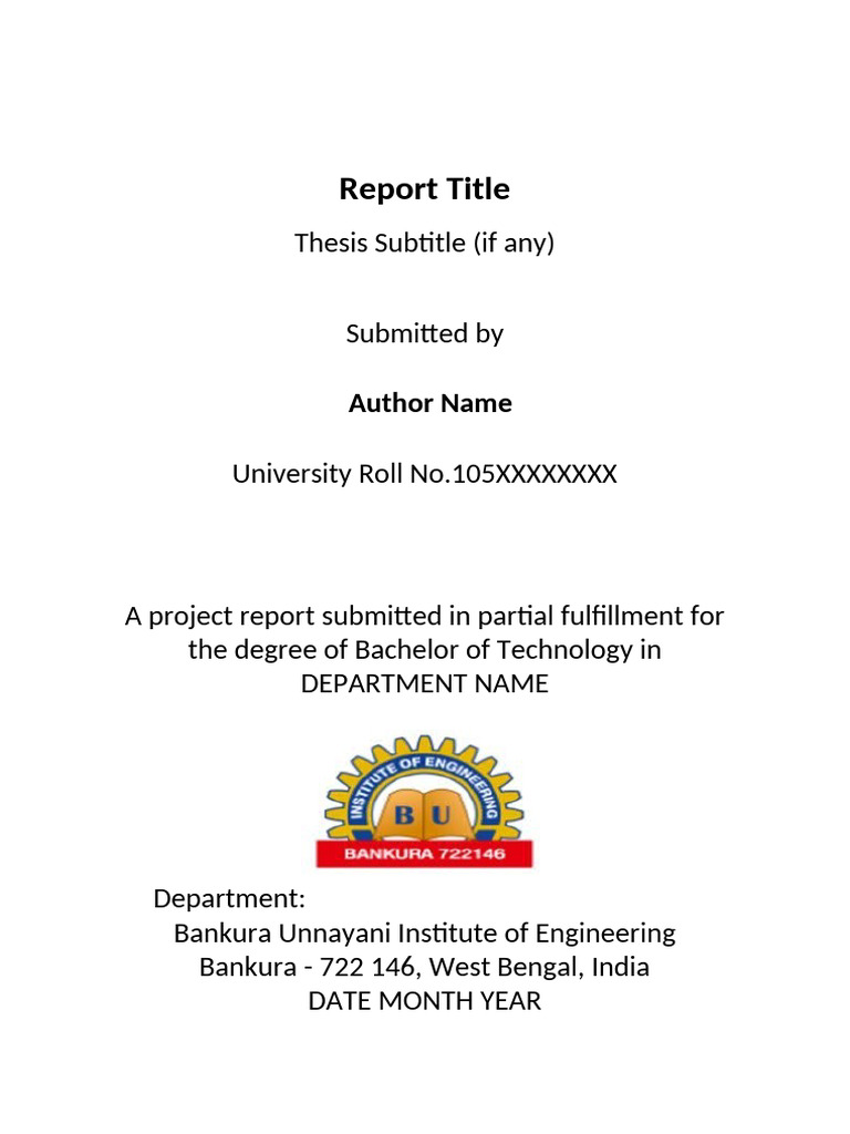 Project Report Template | PDF | Thought