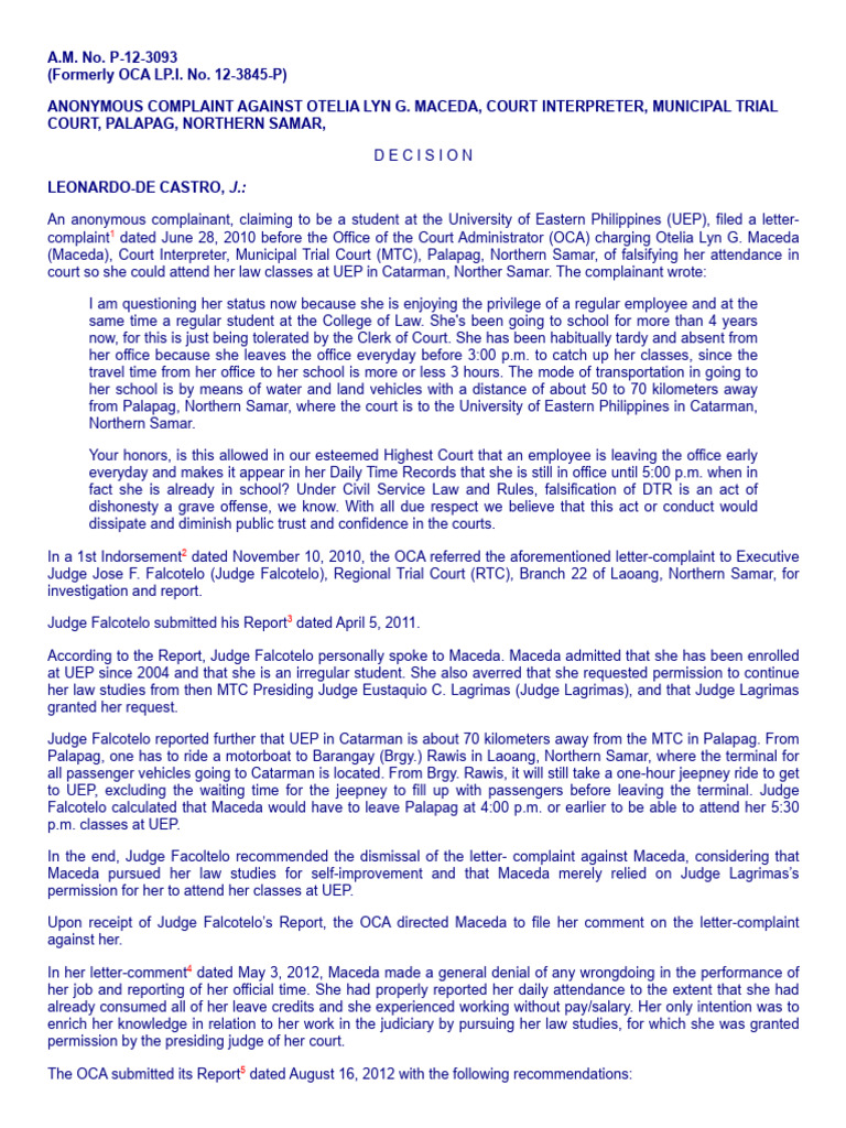 21 Anonymous Complaint Against Maceda e Al 2014 | PDF | Right To ...
