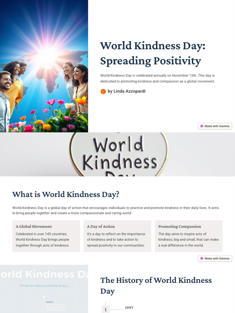 World Kindness Day: Celebrate Positivity | PDF | Volunteering | Compassion