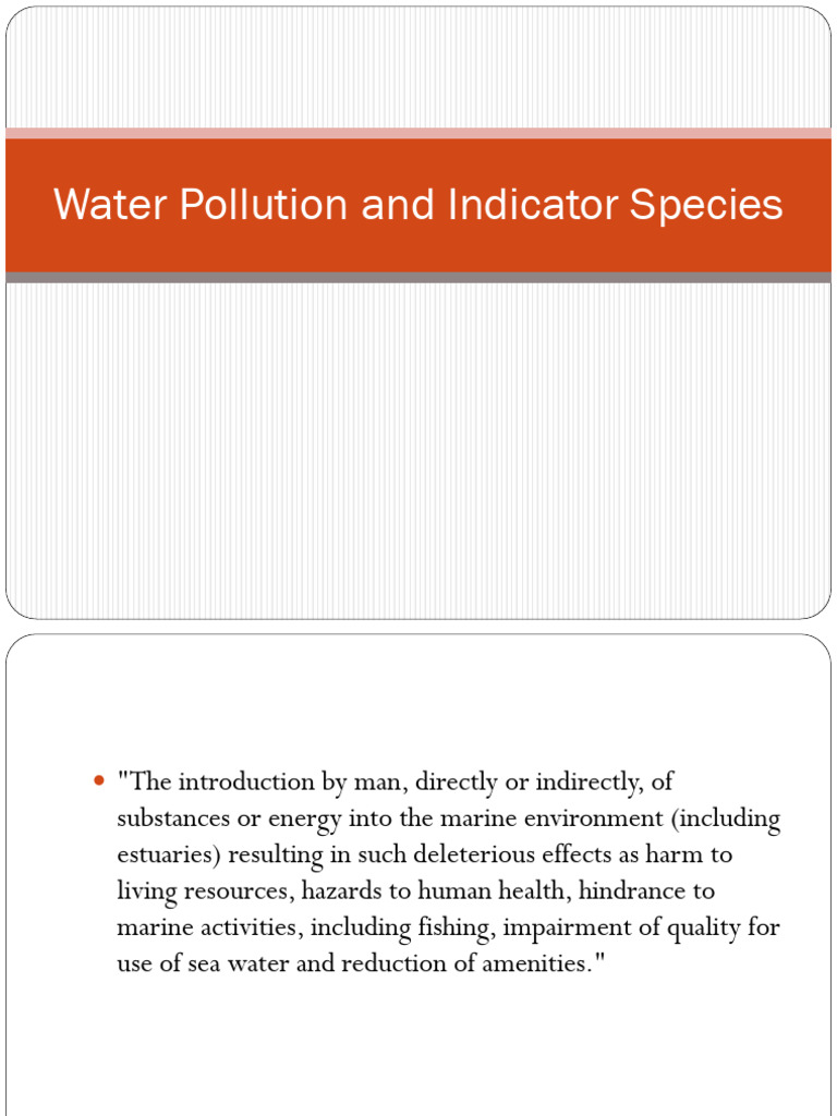 Indicator Species of Water Pollution | PDF | Water Pollution | Sewage ...