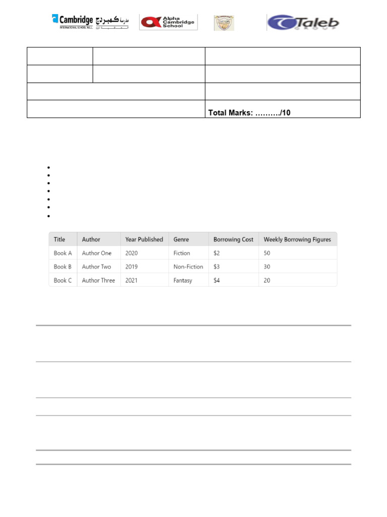 ICT Homework: Spreadsheet & Cloud Concepts | PDF