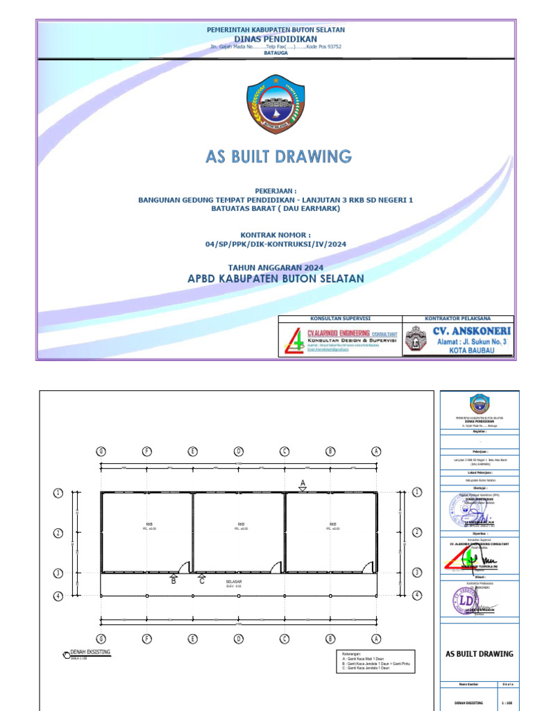 As Built Drawing - Lanj. Pemb. 3 RKB SDN 1 Batuatas Barat | PDF