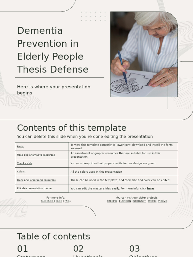 Dementia Prevention in Elderly People Thesis Defense by Slidesgo | PDF ...