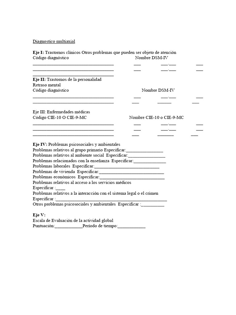 Diagnostico Multiaxial | PDF
