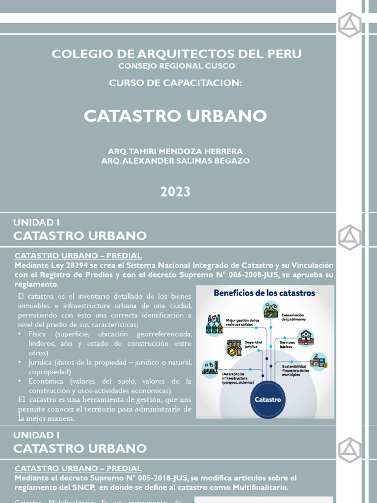 Curso de Capacitación en Catastro Urbano | PDF | Planificación ...