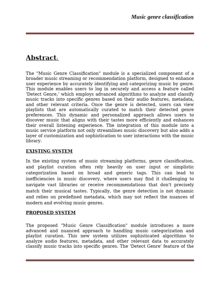 Advanced Music Genre Classification Module | PDF | Metadata | Streaming ...