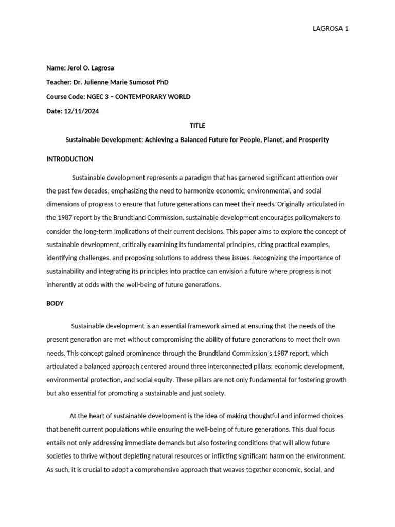 Sustainable Development Principles Explained | PDF | Sustainability ...