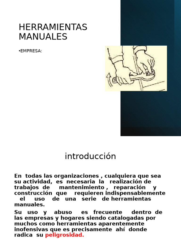 Seguridad en el Uso de Herramientas Manuales | PDF | Martillo | Tornillo