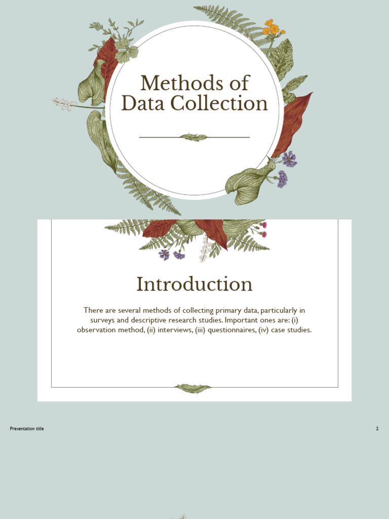 Data Collection Methods Overview | PDF | Validity (Statistics ...