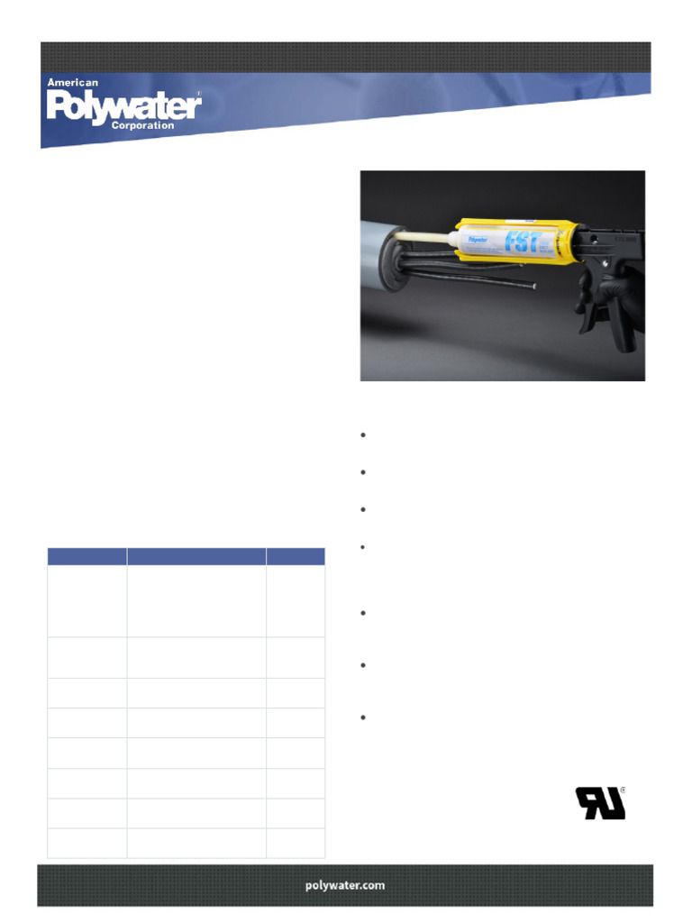 Polywater FST Data - Sheet | PDF | Polyurethane | Chemical Substances